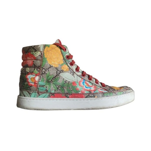 Zapatillas altas de lona Gucci con estampado Tian multicolor de GG